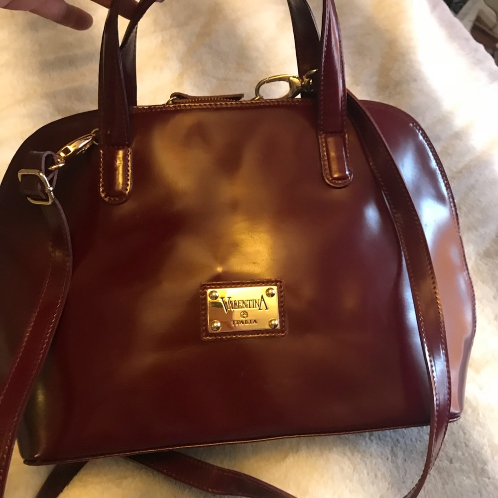 Deep Red Satchel with strap